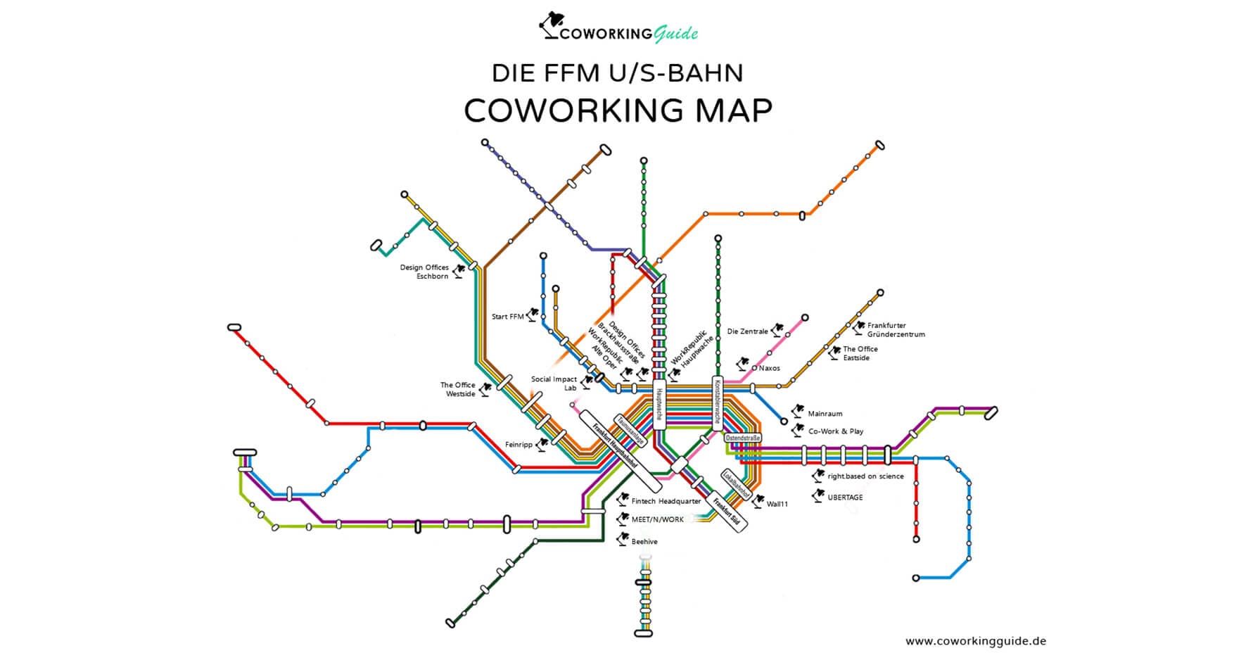 CoworkingGuide Coworking Ubahnkarte Frankfurt